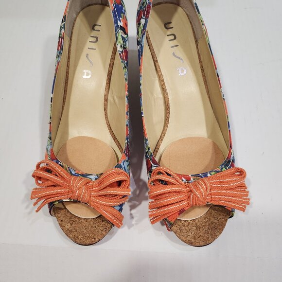 Unisa Open Toe Woven Floral Unastor Wedges Size 11M - Picture 5 of 10